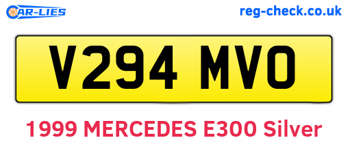 V294MVO are the vehicle registration plates.