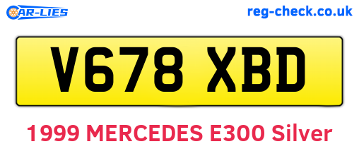 V678XBD are the vehicle registration plates.