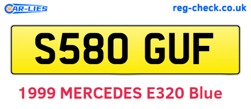 S580GUF are the vehicle registration plates.