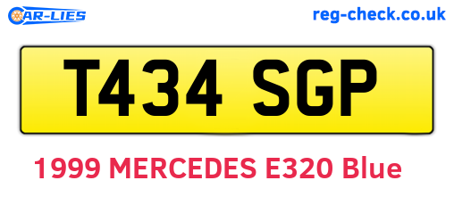 T434SGP are the vehicle registration plates.