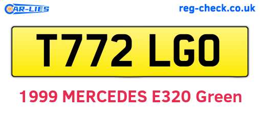 T772LGO are the vehicle registration plates.