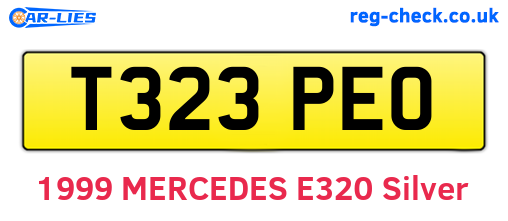T323PEO are the vehicle registration plates.