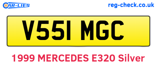 V551MGC are the vehicle registration plates.