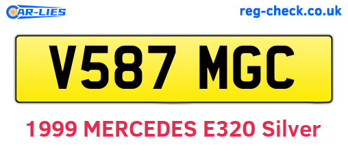 V587MGC are the vehicle registration plates.