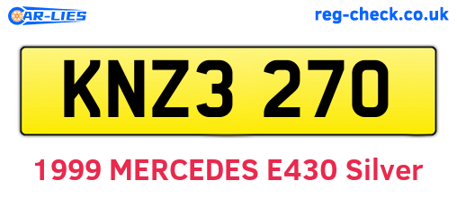 KNZ3270 are the vehicle registration plates.