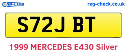 S72JBT are the vehicle registration plates.
