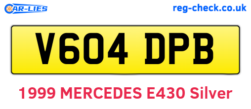 V604DPB are the vehicle registration plates.