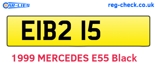 EIB215 are the vehicle registration plates.