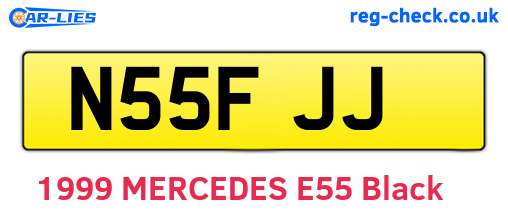 N55FJJ are the vehicle registration plates.