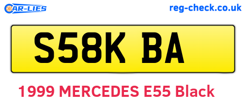 S58KBA are the vehicle registration plates.