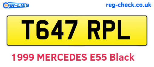 T647RPL are the vehicle registration plates.