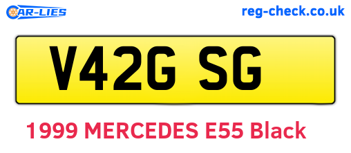 V42GSG are the vehicle registration plates.