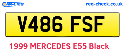 V486FSF are the vehicle registration plates.