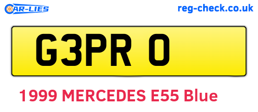 G3PRO are the vehicle registration plates.