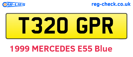 T320GPR are the vehicle registration plates.