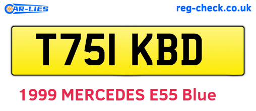 T751KBD are the vehicle registration plates.