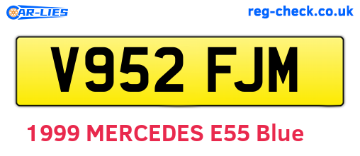 V952FJM are the vehicle registration plates.
