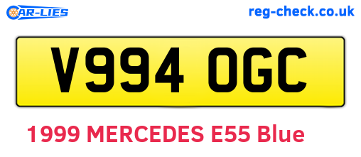 V994OGC are the vehicle registration plates.