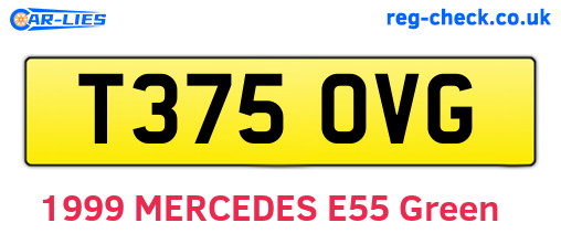 T375OVG are the vehicle registration plates.