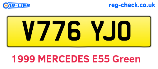 V776YJO are the vehicle registration plates.