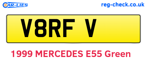 V8RFV are the vehicle registration plates.