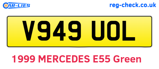 V949UOL are the vehicle registration plates.
