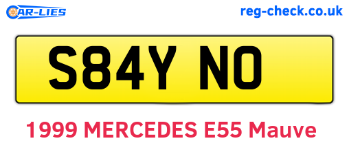 S84YNO are the vehicle registration plates.