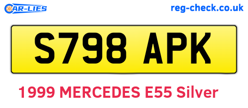 S798APK are the vehicle registration plates.