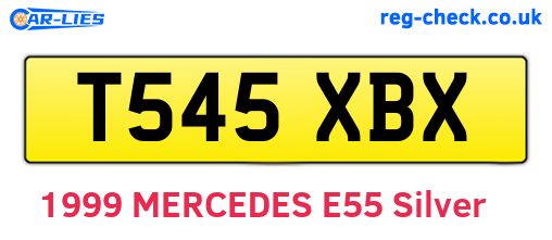 T545XBX are the vehicle registration plates.