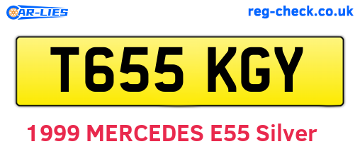 T655KGY are the vehicle registration plates.