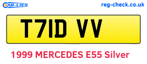 T71DVV are the vehicle registration plates.