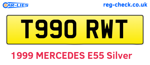 T990RWT are the vehicle registration plates.