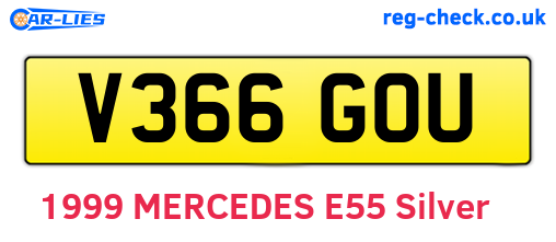 V366GOU are the vehicle registration plates.