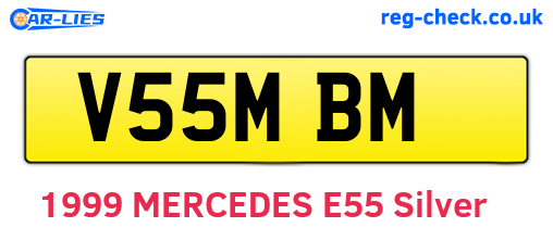 V55MBM are the vehicle registration plates.