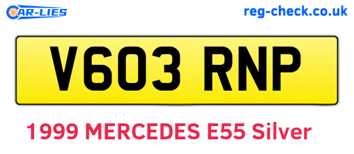 V603RNP are the vehicle registration plates.
