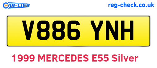 V886YNH are the vehicle registration plates.