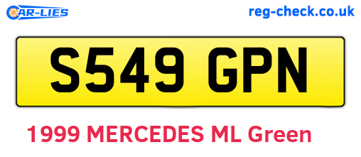 S549GPN are the vehicle registration plates.
