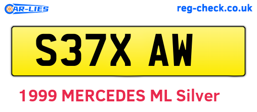 S37XAW are the vehicle registration plates.