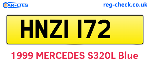 HNZ1172 are the vehicle registration plates.