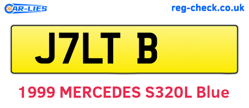J7LTB are the vehicle registration plates.