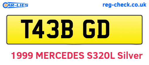 T43BGD are the vehicle registration plates.