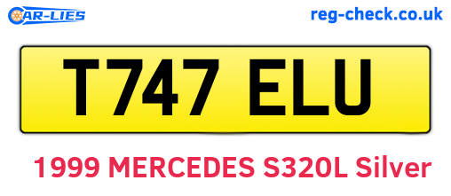 T747ELU are the vehicle registration plates.