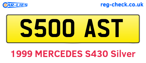 S500AST are the vehicle registration plates.