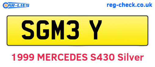 SGM3Y are the vehicle registration plates.