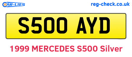 S500AYD are the vehicle registration plates.