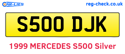 S500DJK are the vehicle registration plates.