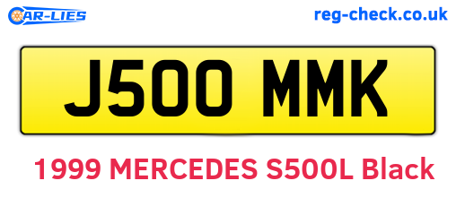 J500MMK are the vehicle registration plates.