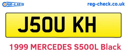 J50UKH are the vehicle registration plates.
