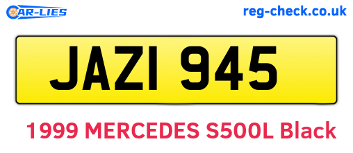 JAZ1945 are the vehicle registration plates.