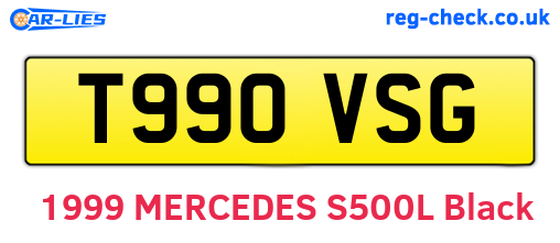 T990VSG are the vehicle registration plates.